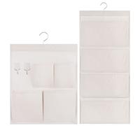Jeesblsy Organizador Colgante, Bolsa de Almacenamiento para Colgar Pared con 4 Bolsillos, Impermeable Tela de Lino Colgante Puerta Organizadores para Baño, Oficina, Habitación Infantil (2 Piezas)