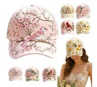 Jeesrt 2026 Limited Edition Garden Morning Cap, Bee and Bloom Hat, Botanical Cottagecore Hat for Women, Adjustable Breathable Gift for Gardeners Women (#H)