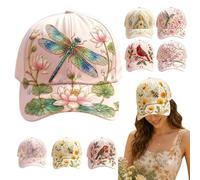 Jeesrt 2026 Limited Edition Garden Morning Cap, Bee and Bloom Hat, Botanical Cottagecore Hat for Women, Adjustable Breathable Gift for Gardeners Women (#F)