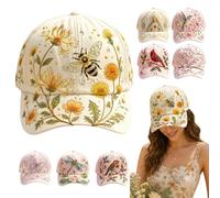Jeesrt 2026 Limited Edition Garden Morning Cap, Bee and Bloom Hat, Botanical Cottagecore Hat for Women, Adjustable Breathable Gift for Gardeners Women (#A)