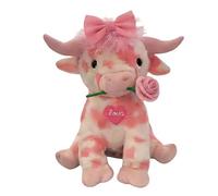 Jeesrt Adorable Pink Highland Cow Plush - Soft Stuffed Animal for Valentine’s Day, Birthday & Home Decor (Style B)