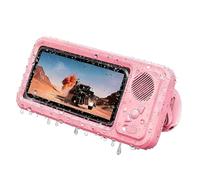 Jeesrt Aqua Play Phone Holder with Speaker, 360° Adjustable Cellphones Mount for Shower Wall, Bathroom Mirror, Bathtub (Light Pink)