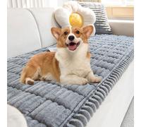 Jeesrt Couch Cover, Non Slip Sofa Protector For Dogs, Washable Pet Blanket with Fuzzy Fabric For Living Room Furniture (Gray,80 * 120cm)