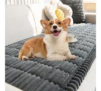 Jeesrt Couch Cover, Non Slip Sofa Protector For Dogs, Washable Pet Blanket with Fuzzy Fabric For Living Room Furniture (Dark Gray,80 * 160cm)