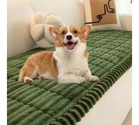 Jeesrt Couch Cover, Non Slip Sofa Protector For Dogs, Washable Pet Blanket with Fuzzy Fabric For Living Room Furniture (Dark Green,80 * 80cm)