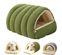 Jeesrt Cozy Monster Cat Bed, Warmth Cozy Comfort Plush Pet Cave, Warm Soft Removable Washable for Cats and Dogs (Large,Green)