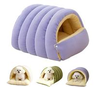 Jeesrt Cozy Monster Cat Bed, Warmth Cozy Comfort Plush Pet Cave, Warm Soft Removable Washable for Cats and Dogs (Medium,Purple)