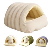 Jeesrt Cozy Monster Cat Bed, Warmth Cozy Comfort Plush Pet Cave, Warm Soft Removable Washable for Cats and Dogs (Large,Beige)