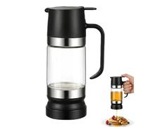 Jeesrt Dispensador De Miel Y Leche Condensada, Dispensador Leche Condensada, Glass Honey Dispenser with Stand No Drip (Black)
