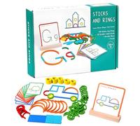 Jeesrt Montessori Smart Sticks, Montessori Sticks and Rings, Boost Creativity, Imagination and Focus (1Set)