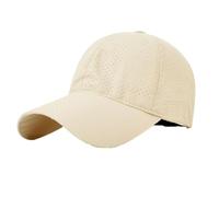 Jeesrt Sunscreen Breathable Baseball Cap, Quick-Dry Mesh UV Hat with Curved Brim for Running, Golf, and Daily Wear, Workout & Travel (Khaki,M)