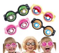 Jeesrt Winking Glasses, Kinetic Crazy Eyes Glasses with Manual Blink Action for Performances (4Pcs)