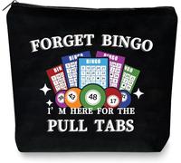 JEFBFBWE Bolsas de maquillaje de bingo para amantes del bigo, jugadores, bolsa de cosméticos de bingo, regalos de cumpleaños, Navidad, regalos para mujeres, premio de la suerte de casino para