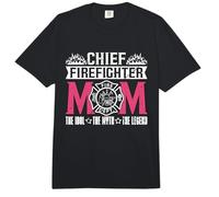 Jefe Bombero Mamá Ama Bombero Jefe de Bomberos Comfort Colors Adult Heavyweight T-Shirt