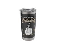 Jefe del Orgullo Nativo Toro Sentado Leyenda Nativa Vaso térmico de acero inoxidable de doble pared