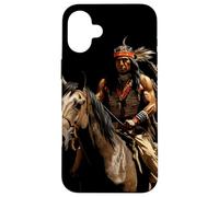 Jefe Guerrero Nativo Americano Caballo Indio Americano Carcasa para iPhone 16 Plus