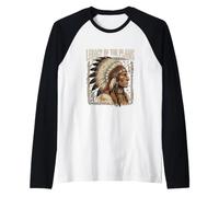 Jefe Guerrero Nativo Americano del Legado de Las llanuras Camiseta Manga Raglan