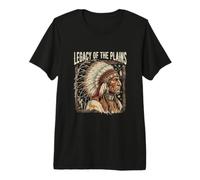 Jefe Guerrero Nativo Americano del Legado de Las llanuras Camiseta Premium