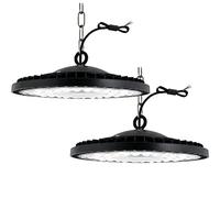 Jefedana 300W UFO LED Lámpara Alta Bahía, Campana Industrial, 30000LM Super Brillante, IP65 Impermeable 6500K Iluminación Comercial Para Naves Industriales, Garaje, Fábrica（300W,2 Unidades