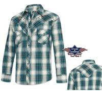 Jeff Azul Camisas Country Western Stars & Stripes Hombre