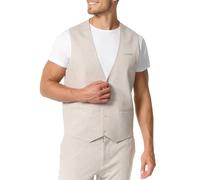 JEFF Hombres JFEzra Chaleco con contenido de viscosa Ecru Mix 56