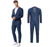 JEFF Hombres JFTate Conjunto Traje Chaqueta pantalón 2 Piezas Check 52