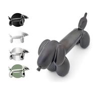 Jeff Koons - Decoración de perro salchicha, escultura de perro con globo, decoración de escritorio para amantes de los perros, regalos de trabajo desde casa (negro)