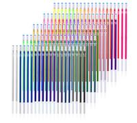 Jeffdad 100 Recambios de Bolígrafos de Gel Con Purpurina, Minas de Colores Pastel Para Adultos y Niños, Marcar, Dibujar y Escribir (50 Colores de 0,8 mm)