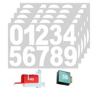 Jeffdad 5 hojas de números de buzón de 5 cm para exteriores, pegatinas de vinilo para buzón, puerta, coche, casa, tienda