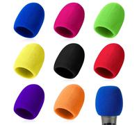 Jeffdad 6 fundas de espuma para micrófono, fundas de espuma para micrófono a prueba de vibraciones, filtro de micrófono lavable para micrófono de mano, cubiertas de espuma para parabrisas que reducen