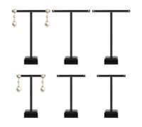 Jeffdad 6 piezas de acrílico para pendientes, soporte transparente para exhibición de aretes, barra en T, organizador de arete, soporte de árbol, organizador de joyas colgante para collares, pulseras,