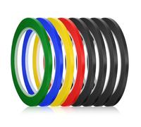 Jeffdad 8 rollos de cinta adhesiva para pizarra blanca, multicolores, autoadhesiva, cinta de marcar, accesorios, cinta gráfica, cinta de marcador para escuela, oficina o hogar (3 mm x 66 m)
