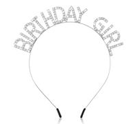 Jeffdad Corona de cumpleaños para niña, diadema con diamantes de imitación, princesa, tiara Happy Birthday, accesorios para fiestas Navidad