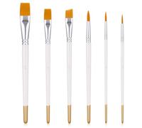 Jeffdad Juego de 6 pinceles para pintura de pasteles, pinceles para pasteles, para manualidades, galletas, decoración, herramienta de pincel, pinceles de artista, pinceles de pintura, pinceles