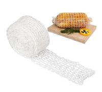 Jeffdad Rollo de red de carne de 3.0 m, Malla Elástica para carne elástico de prensa de jamón de pavo para carnes delicatessen para cocinar, envolver malla, aves de corral, red de jamón, carne ahumada