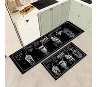 JEFFEL Juego de 2 tapetes de Cocina Antideslizantes y Lavables, tapetes de Cocina antifatiga para decoración del hogar, Oficina, Escritorio de pie (D, 40 x 60 + 40 x 120 cm)