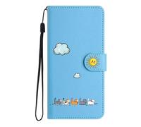 Jeffene Funda para Samsung Galaxy S26 Plus (6,7 pulgadas) Funda Plegable, Bolsillo Soporte Tarjetero Funda Plegable Gato PU Cuero Flip Cover Case para Samsung Galaxy S26 Plus, Azul