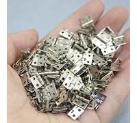 Jeffergarden 20 Piezas Mini Bisagras de Latón 4 Orificios Bisagra Pequeña Radio Bisagras de Puerta Interior Exterior Esquina Plegables para Casas de Muñecas Gabinetes Joyeros con Tornillos Mm (SILVER)