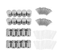 Jeffergarden 20 Tornillos de Montaje de Pasador de Separación de Vidrio, Acero Inoxidable 304, Fijación Estable con Tope de Goma, para Tableros Publicitarios de Vidrio y Letreros de Tiendas