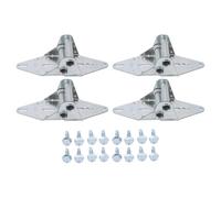 Jeffergarden 4 Bisagras para Puerta de Garaje de Alta Resistencia, Tamaño 4 No. 14, Acabado Galvanizado de Acero con 16 Tornillos para Reemplazo de Bisagra de Puerta de Garaje Comercial