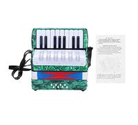 Jeffergarden Acordeón de 17 Teclas, Instrumento Musical ABS para Principiantes con Correa Ajustable para Niños, Fácil de Transportar y Tocar (GREEN)