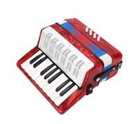 Jeffergarden Acordeón de 17 Teclas, Instrumento Musical ABS para Principiantes con Correa Ajustable para Niños, Fácil de Transportar y Tocar (rojo)