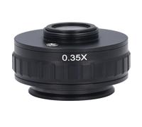 Jeffergarden Adaptador de Lente CTV Montura C 0,35X para Microscopio Estéreo Trinocular con Adaptador de Cámara CCD de Vidrio óptico Anillo de Enfoque Ajustable 25mm (0.35x)