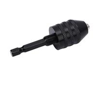 Jeffergarden Adaptador de Portabrocas sin Llave de 3 Mordazas, Vástago Hexagonal de 1/4 de Pulgada con Rango de Sujeción de 0,3-6,5 Mm para Destornilladores Inalámbricos y Herramientas