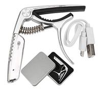 Jeffergarden Afinador de Capo para Guitarra, Aleación de Zinc, Afinador de Capo 2 en 1 con Pantalla LED RGB, Fácil de Usar para Guitarras Acústicas y Eléctricas (BLACK)