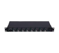 Jeffergarden Amplificador de Auriculares de 8 Canales, Control de Volumen Independiente y Conmutador Estéreo Mono, Diseño de Montaje en Rack de 1U para Monitoreo de Estudio y Escenario (Enchufe de