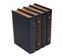 Jeffergarden Baratija para Libros, Caja de Almacenamiento con Pantalla Dorada Cubierta de Piel Sintética Texturizada de Estilo Vintage, con Tablero de Alta Densidad, para Decoración de (Grande)