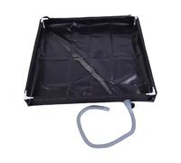 Jeffergarden Base de Ducha Plegable Portátil para Acampar, Construcción de PVC, de Drenaje Eficiente, Uso en Interiores y Exteriores, Plato de Ducha de 31,5x31,5 Pulgadas (BLACK)