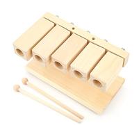 Jeffergarden Bloques de Ritmo de Madera Bloques de Música con Martillo Claqueta de Percusión de Madera de Arce 5 Tonos Sonido Nítido Superficie Brillante para Templos Yoga Educación Preescolar