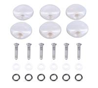 Jeffergarden Botón de Llave de Afinación de 6 Piezas, Reemplazo de de Clavija de Afinación de Guitarra de Plástico para Guitarras Eléctricas, Fácil Instalación, Diseño Duradero y Elegante (WHITE)